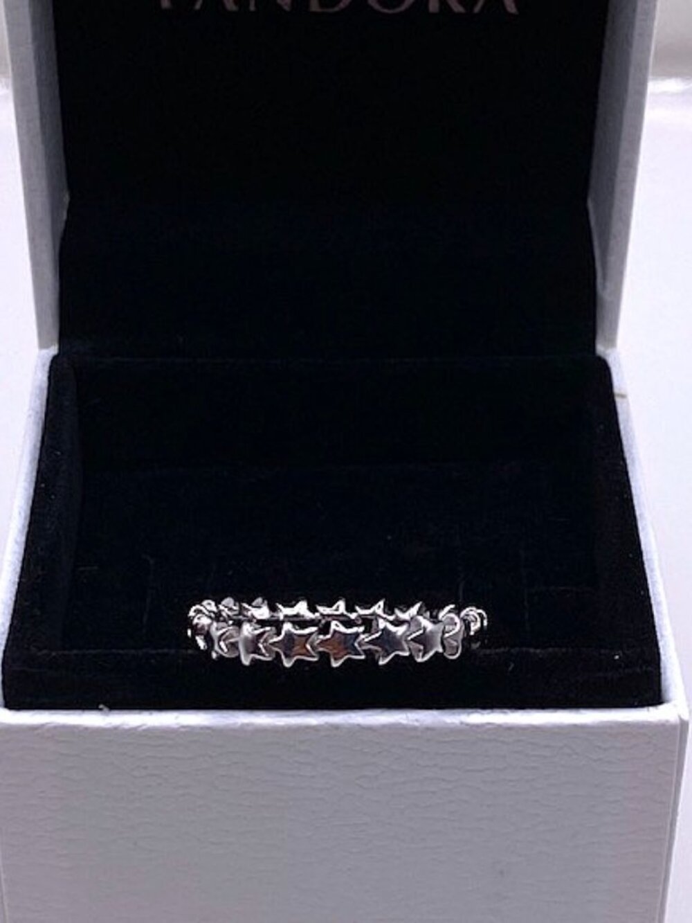 Pandora Ring Stars Sterling Silver S925 ALE Size 8 - Picture 3 of 4